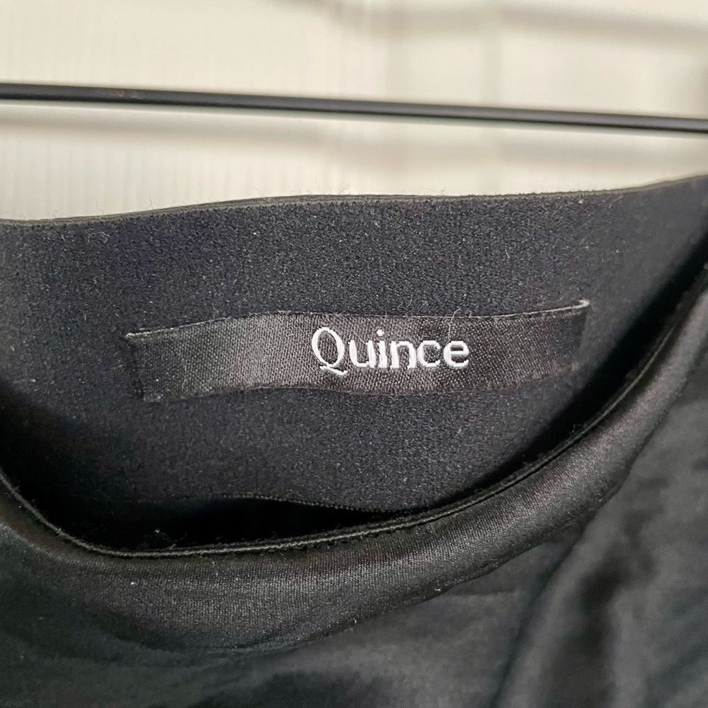 Quince Classic Black Silk A-Line Skirt - Picture 2 of 4